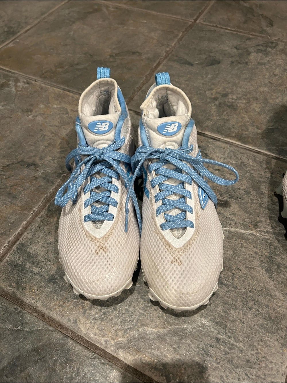 New Balance lacrosse cleats Light Blue and White